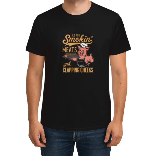 Discover Old Row Smokin Meats And Clapping Cheeks Funny BBQ T-Shirts