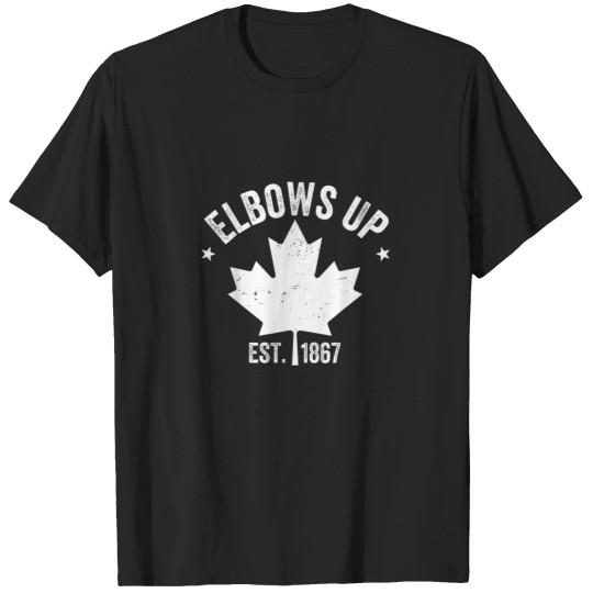 Discover Elbows Up Canada East 1867 Proud Canadian Independence Red Tee - Elbows Up Canada Est 1867 Cana T-Shirts