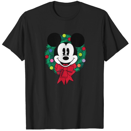 Discover Essentials Men's  Mouse Festive Holiday Christmas Wreath , Blue, Small T-Shirts