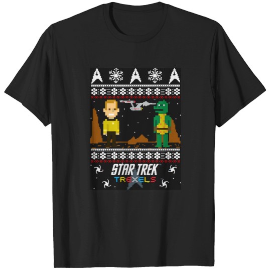 Discover startrek2020 Trexels Pixelated Captain Kirk Christmas Sweater T-Shirts