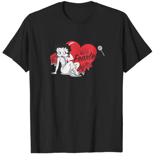 Discover womens betty boop fearless roses heart vneck T-Shirts