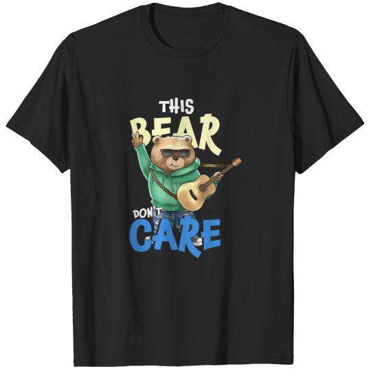 Discover this bear dont care funny guitar player T-Shirts