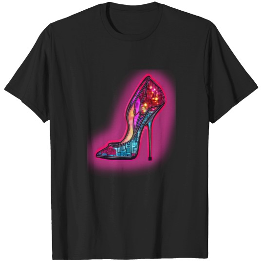 Discover Neons pink and blue high heel T-Shirts