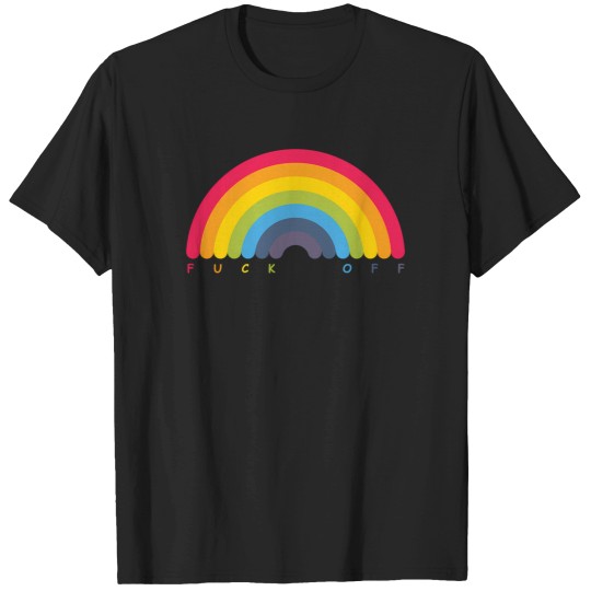 Discover Rude Rainbow Baseball Â¾ Sleeve T Tee T-Shirts