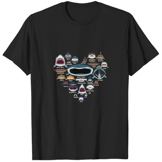 Discover Types Of Shark Identification Shark Faces Shark He T-Shirts