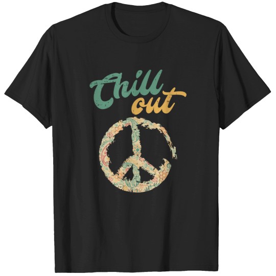 Discover Retro Vintage Chill Out Peace Sign Hippie Lover T-Shirts