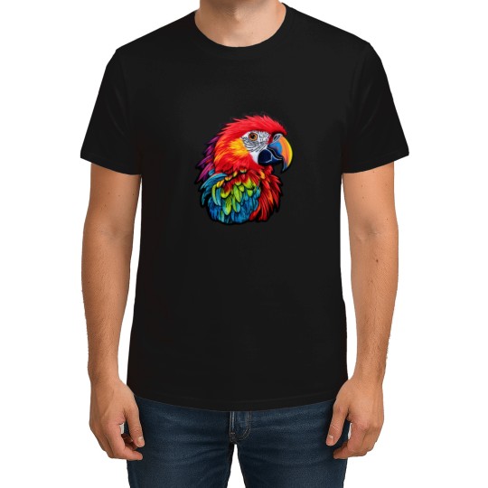 Discover Parrot embroidery T-Shirts