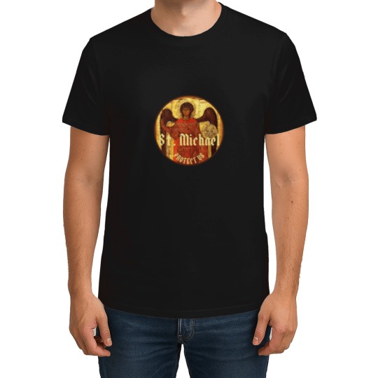 Discover Saint Michael The Archangel Protect Us Archangel Michael St Michael Active T-Shirt eras outline lover minneapolis T-Shirts