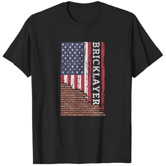 Discover Brick Mason Bricklayer Masonry Construction Us American Flag T-Shirts