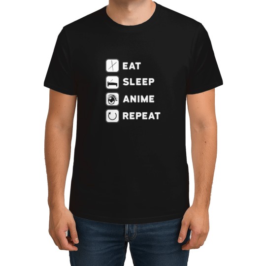 Discover Anime Design - Eat Sleep Anime Repeat T-Shirts