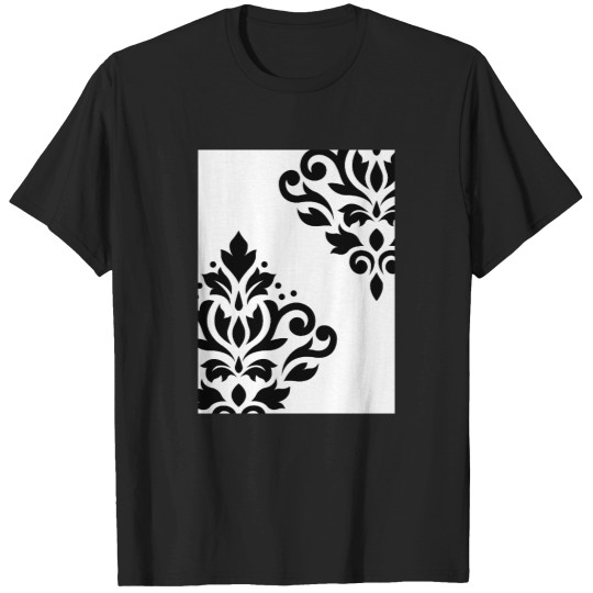 Discover Scroll-Damask-Art-I-Black-On-White T-Shirt T-Shirts