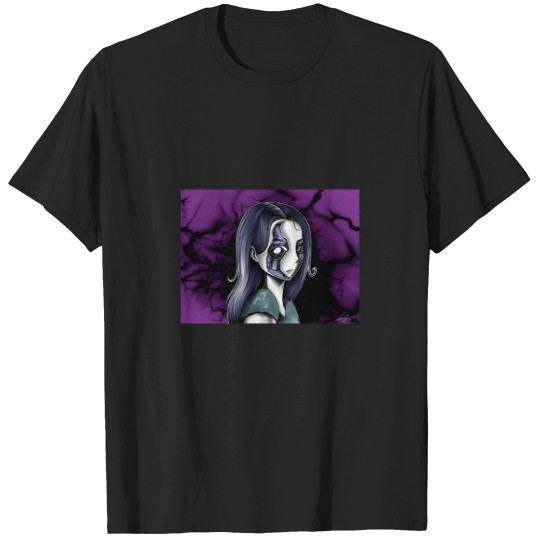Discover 7509-Dark-And-Mystical-Illustration-Of-An-Anime-Style-Woman-Long-T-Sh T-Shirts