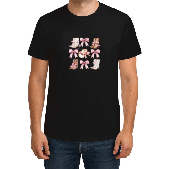 Discover Coquette-Cowgirl-Boots-With-Pink-Bows-Aesthetic-Y2K-Womens-T-Shirt T-Shirts