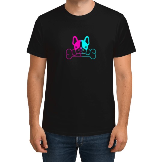 Discover Cute-French-Bulldog-Puppy-With-Bones-(1) T-Shirt T-Shirts