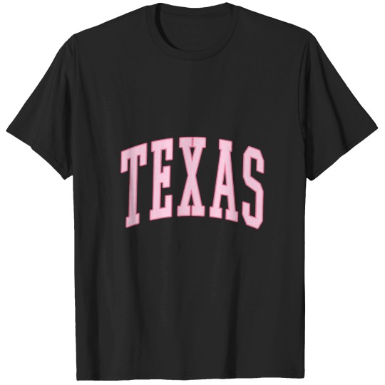 Discover Texas Vintage Preppy Varsity Pink Sports T-Shirts