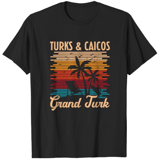 Discover Turks amp Caicos Grand Turk Island Beach Vacation Summer Retro T-Shirts