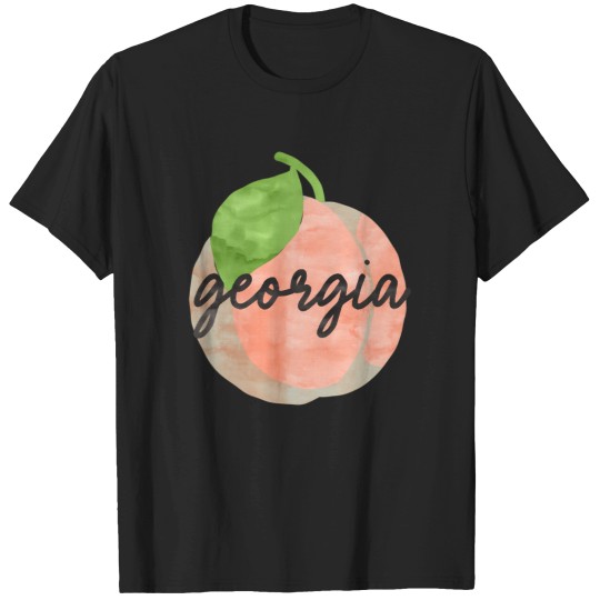 Discover Georgia Peach Watercolor Fruit Travel T-Shirts