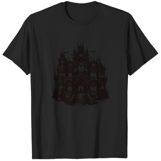 Discover Haunted Gothic Cathedral - Dark Fantasy Church Artwork T-Shirt T-Shirts
