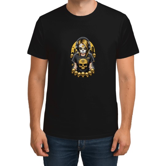 Discover Sugar Skull Girl in Black with Golden Skulls (Signature Series 3 of 5) T-Shirts