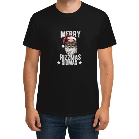 Discover Merry-Rizzmas-Sigmas-Funny-Santa-X-Mas-Christmas-Santa-Claus-Shirt T-Shirts