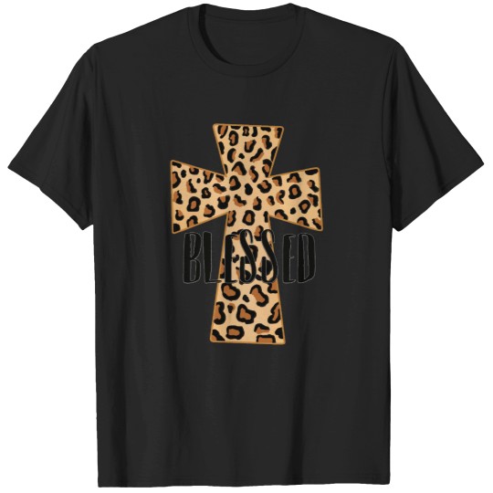 Discover blesseds Leopard crosss Oversized T-Shirts