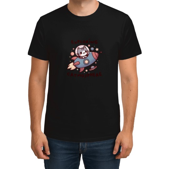 Discover Cute Space Cat Exploring the Catmosphere T-Shirts