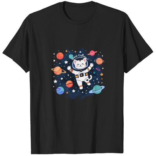 Discover Space Explorer Cat Brave Feline on a Cosmic Mission T-Shirts
