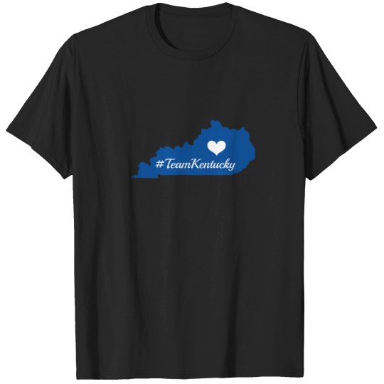 Discover teamkentucky kentucky state silhouette with heart blue T-Shirts