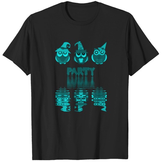 Discover Halloween Party Owls green reflect T Shirts