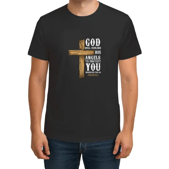 Discover Angels - Bible Verse Psalm 91:11 - Church T Shirts