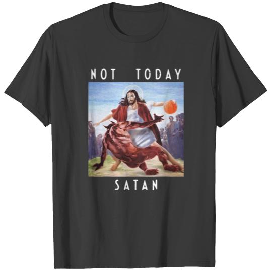 Discover Not Today Satan Jesus vs Satan in Basketball T Shirts
