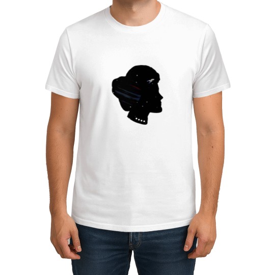 Discover Stars Treks Voyager captains Janeway galaxys silhouettes Portrait T-Shirts
