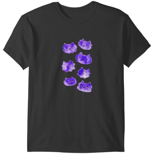 Discover Watercolor Purple Cat Faces T-Shirts