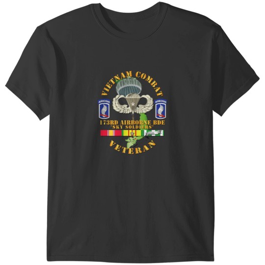 Discover Vietnam Combat Infantry Veteran w 173rd Airborne Bde SSI V1 T-Shirts