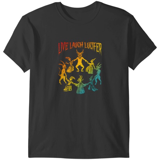 Discover Live Laugh Lucifer Horror Satan Satanic Demon Devil Vintage T-Shirts