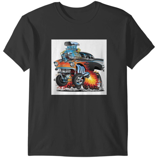Discover Classic hot rod 57 gasser drag racing muscle car cartoon T-Shirts