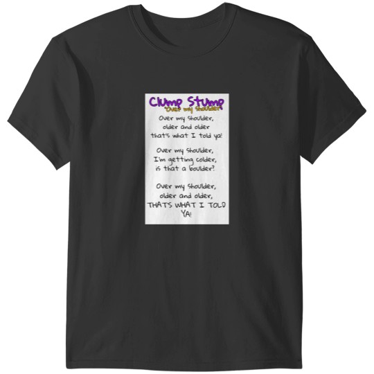 Discover James Acaster Taskmaster Clump Stump Over My Shoulder Lyrics T-Shirts