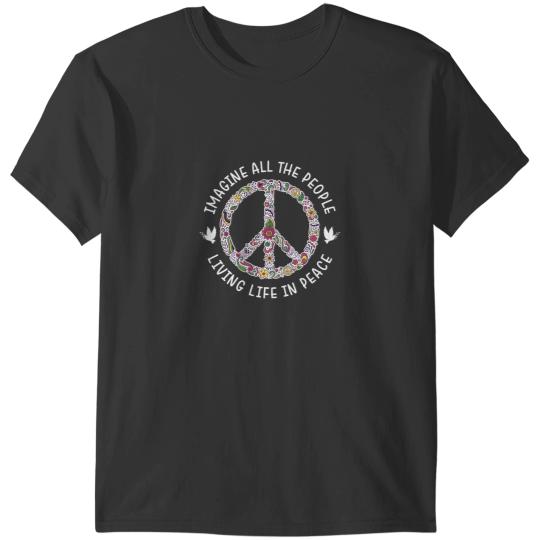 Discover Imagine All The People Living Life In Peace Motivation Quotes by Johns Lennon White Essentiall T-Shirts