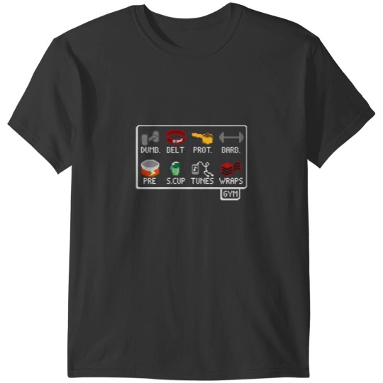 Discover The Lifter_s Inventory - Gym Equipment Pixel Art T-Shirts