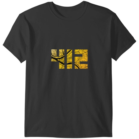Discover Pitts burgh 412 Map T-Shirts