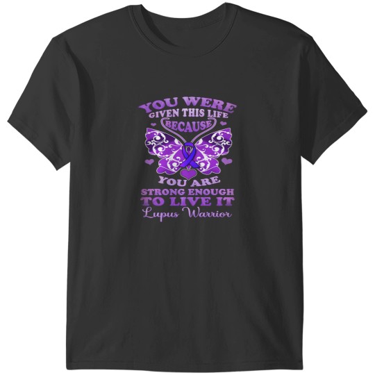 Discover Lupus Awareness Butterfly Shirt Because You Are Strong Women T-Shirts