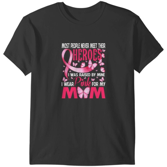 Discover My Heroes I Wear Pink For My Mom Breast Cancer Butterfly T-Shirts