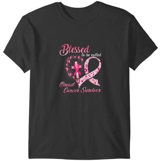 Discover Pink Butterfly Blessed To Be Called Breast Cancer Survivor T-Shirts