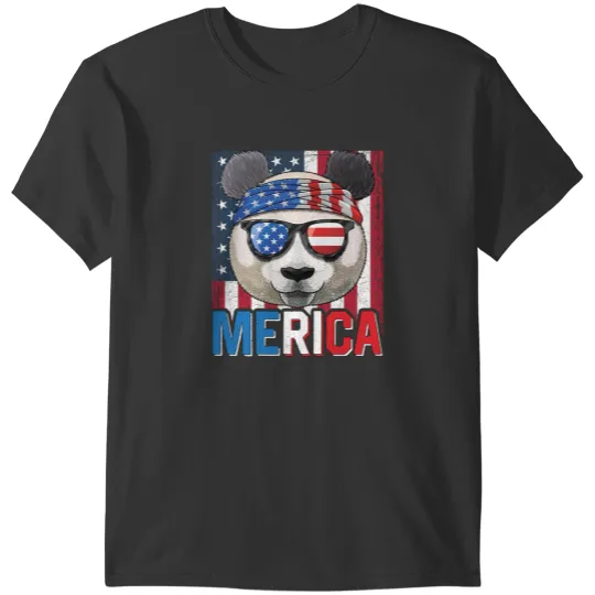 Discover Giant Panda Merica 4th of July American Panda Bear Patriotic T-Shirts