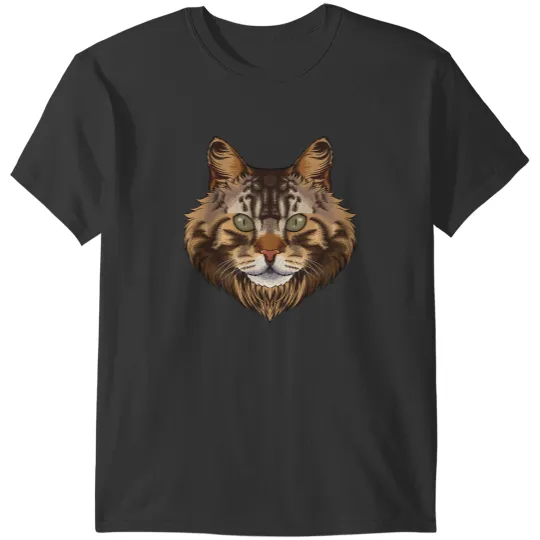 Discover Maine Coon Face Cute Maine Coon Cat Breed Animal Kids Boys T-Shirts