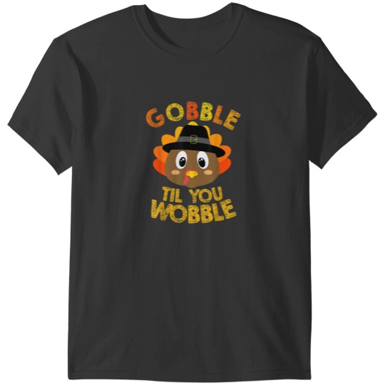 Discover Gobble Til You Wobble Baby Outfit Toddler Thanksgiving T-Shirts