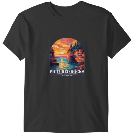 Discover Pictured Rocks National Lakeshore Michigan, Colorful Graphic T-Shirts