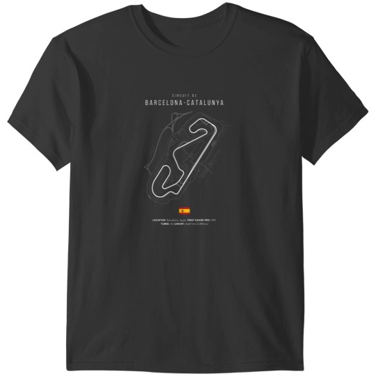 Discover Circuit de Catalunya Formula 1One Circuit Layout T-Shirts