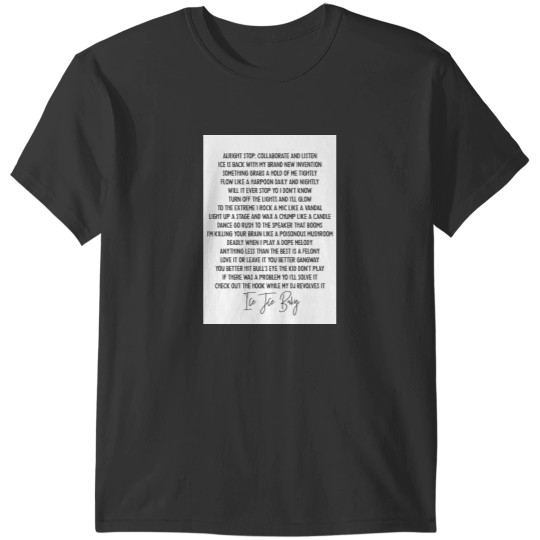 Discover Ice Ice Baby Vanilla Ice Hip Hop Lyric T-Shirts