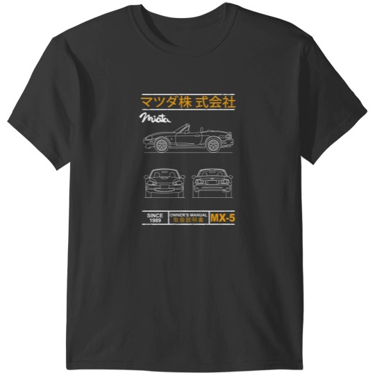 Discover Blueprint of the MX-5 Miata T-Shirts